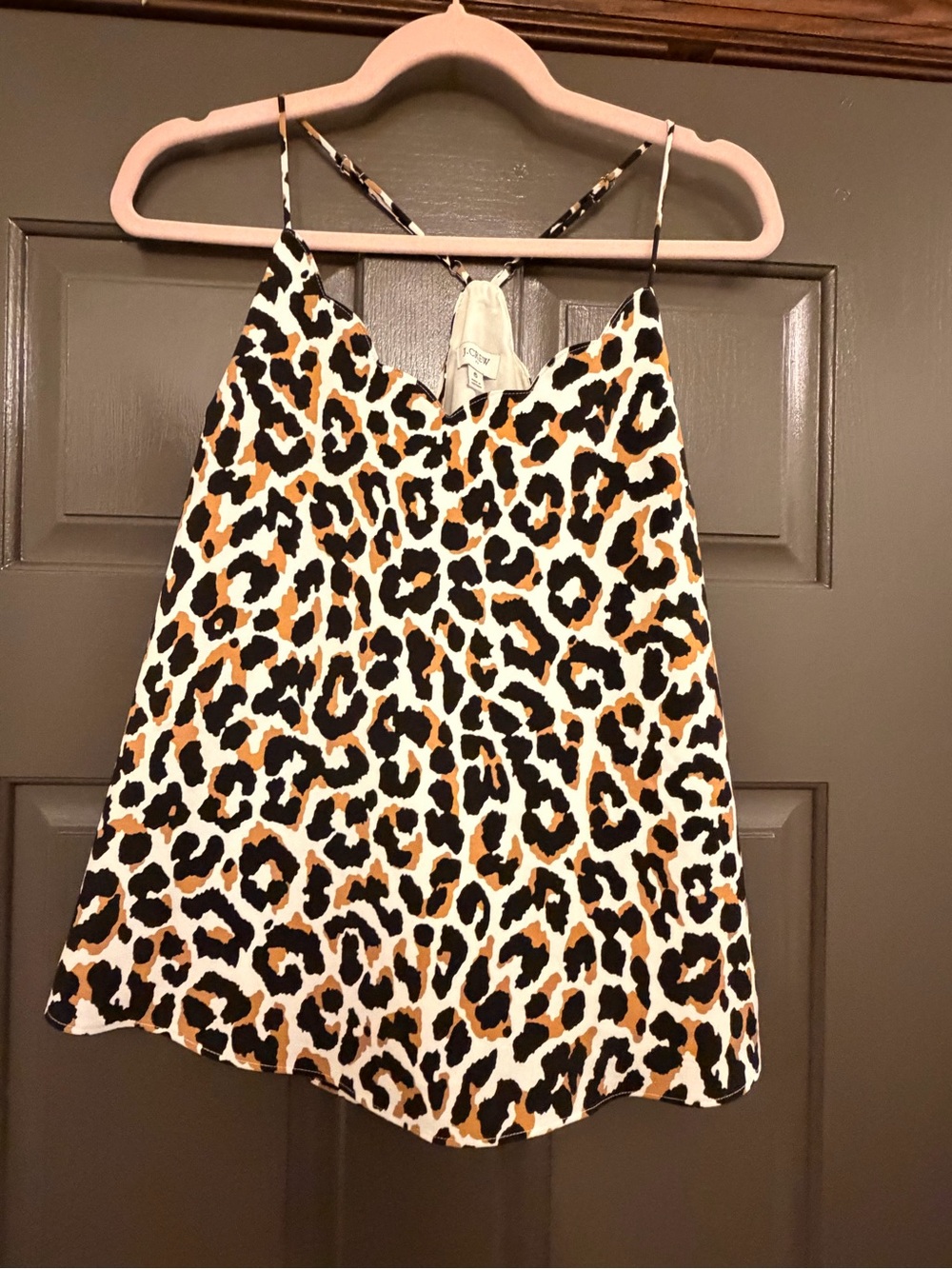 J. Crew Leopard Print Cami Top - White, Black & Brown